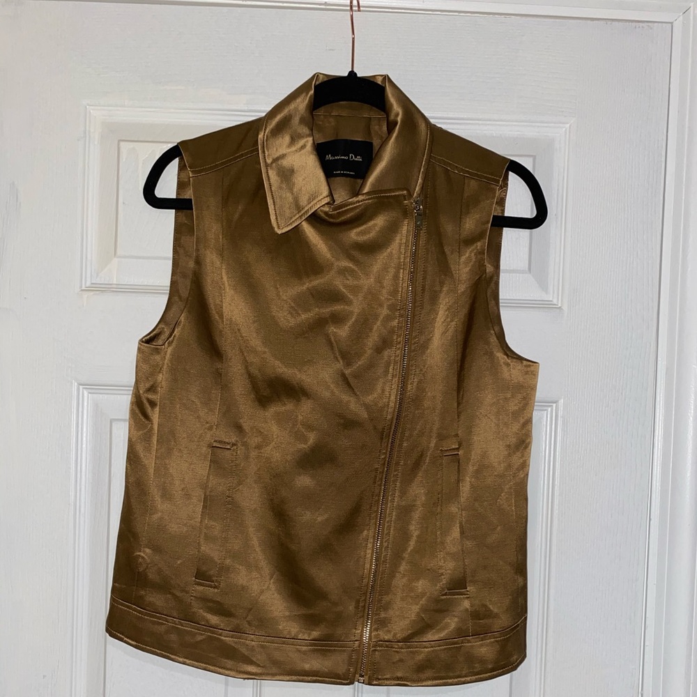 Massimo Dutti satin Moto Vest